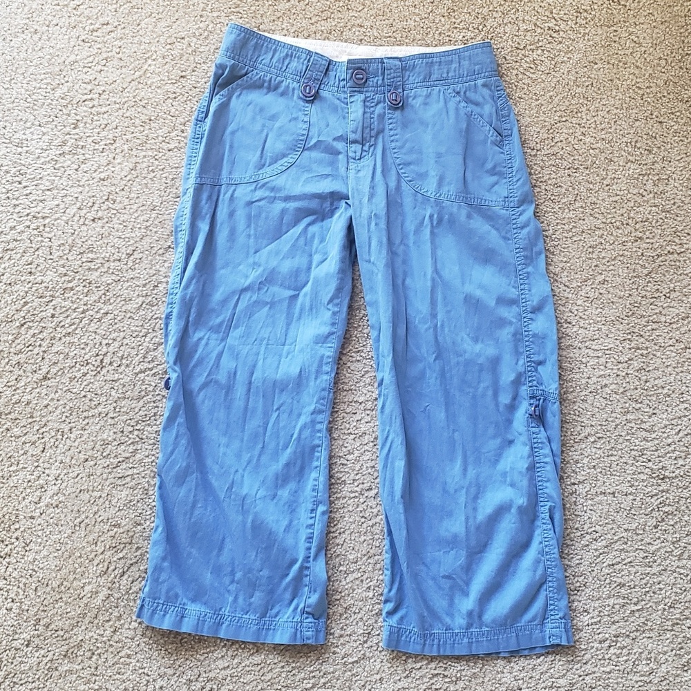Lightweight Vintage Roll Up Blue Pants
